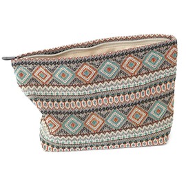 BBORGDC Stylish Jacquard Makeup Bag - Large Capacity Cosmetic Pouch & Travel Toiletry Organizer with Zipper, Perfect for Daily Use & Gifts