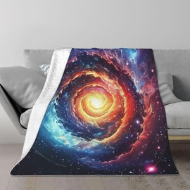 Gaakvrr Space Galaxy Blanket, Solar System Fleece Blanket for Bed, Soft Warm Fuzzy Fleece Plush Blanket 130x150cm(50x60 Inch)