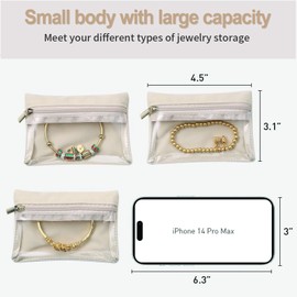 Wzenclave 6 pcs Travel Jewellery Box Organizer Small Zipper Bag Storage Bag Jewelry Storage Bag Necklace Jewelry Watch Storage Bag Velvet Jewelry Pouch Bag for Jewelry Necklace Rings Earrings Storage