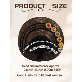 Woeoe African Pre-Tied Gele Headwrap Gold Stretchy Turban Church Wedding Party Head Scarf for Women