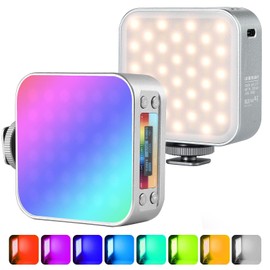 LED Video Light, UTEBIT LED Photo Light with Clip Phone Holder, 2500K-9500K Camera Light with 3 Light Modes, Aluminium CRI 97+ Video Light, Magnetic Video Light Metal for Micro Movie