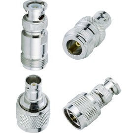 ACONRFTOL BNC to N Male Coaxial Adapter 4 Pieces BNC to N-type Adapter Kit N Type to BNC Male for WiFi Antenna FPV Drone SDR Antenna, BNC Female to N Female, BNC Male to N Male