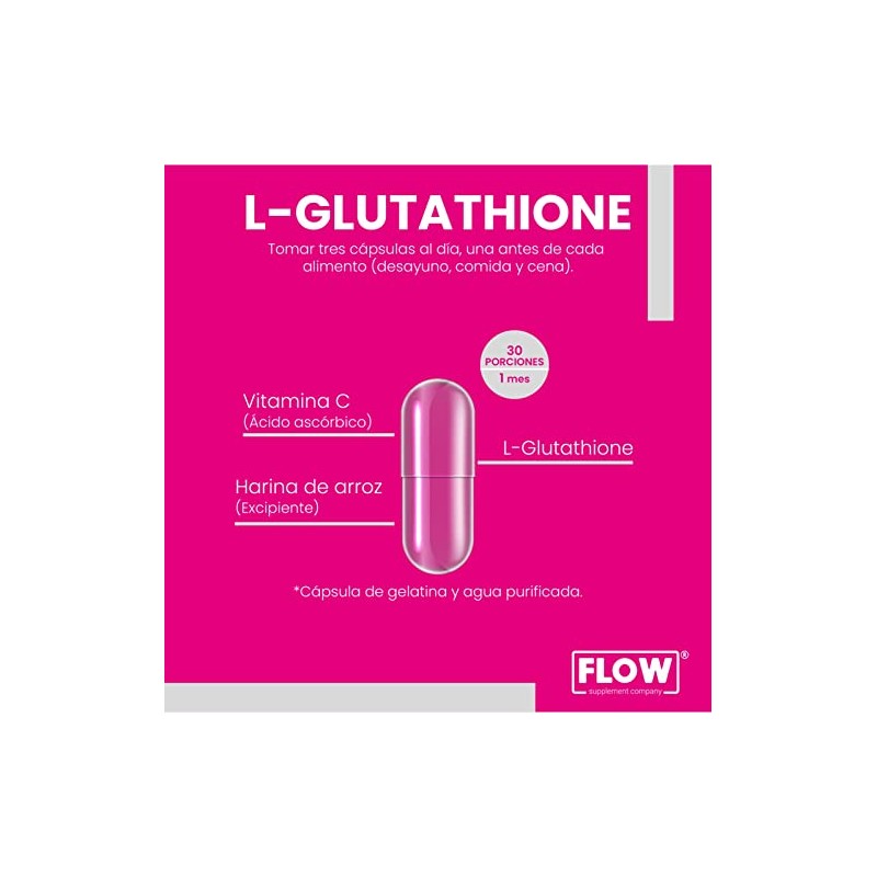 FLOW Glutatión 500 mgPaquete 3 piezasSuplemento AlimenticioMejor precio, más días