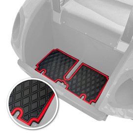Xtreme Mats Bag Well Mat Rubber Liner Insert Protects Plastic Surfaces from Scuffs for EZGO Golf Carts - TXT (2013-2022) Liberty (2021+) Cushman* S4 - RED Trim