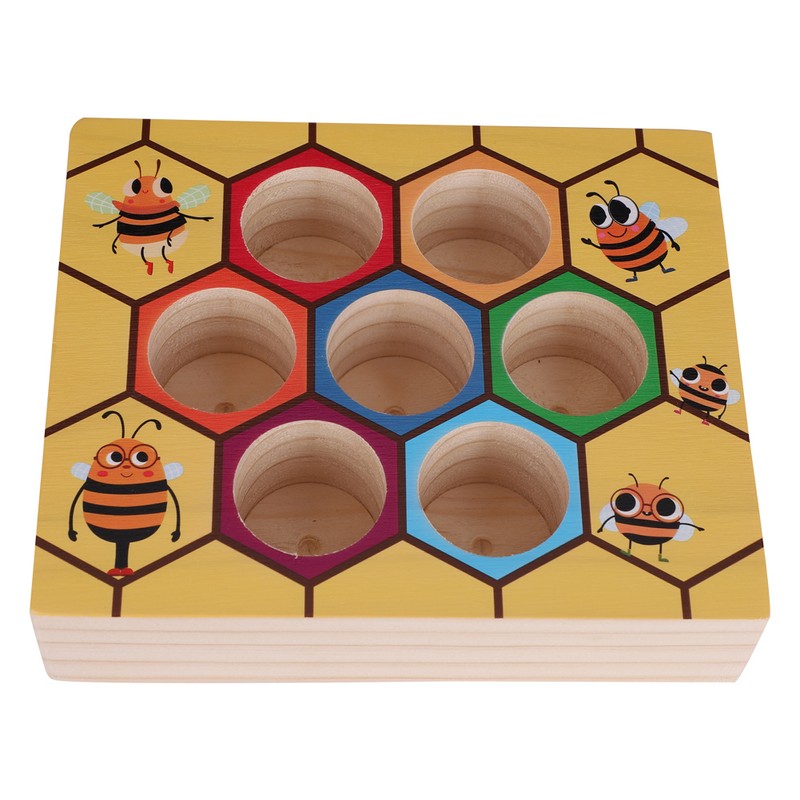 Fun Bee Picking Toy Kids Hand Grasping Training Wooden Games