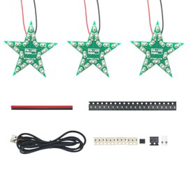 Star Shaped Soldering Practice Kit DIY Electronic Welding Exercise Board 3 Sets Green,Red,Blue Light with USB Power Cable