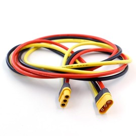 JIECHUN Amass MR60 Male to Female Adapter Connectors Converter Plugs with 12AWG Gauge Cable Wire High Current for RC Lipo Battery (1-Pack)