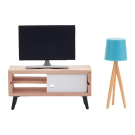 GOMAKERER 3 Pcs Dollhouse Furnitures, Miniature Furniture Mini TV Sets Accessories Decoration for Dollhouse Decor Home Scene Accessories Ornament Table Craft Display