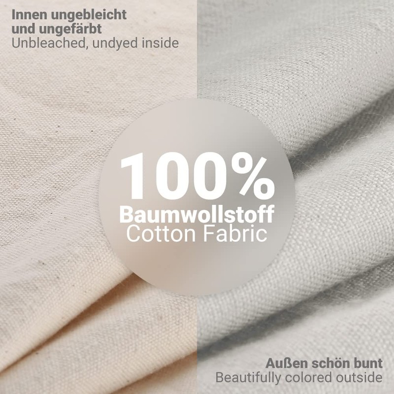 ecooe Bread Basket Fabric Bread Basket with Lid and Drawstring