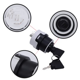 HISports Ignition Switch 701/80184 50988 85804674 - with 2 Keys Car Ignition Lock Switch Compatible with JCB New Holland NH Case JCB 3CX 4CX