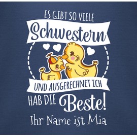 Geschenk mit Namen personalisiert by Shirtracer - Baby Bodysuit Long Sleeve Girl Boy - There Are So Many Sisters and I Have The Best - Sister Gift, 1 Navy Blue, 3-6 months