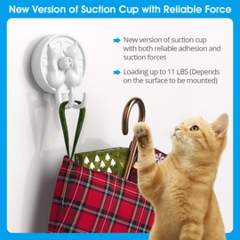 AST Cute Double-Cat Suction Cup Hook, 4 Pack, Heavy Duty Hooks, Upgraded Reliable Force of Both Adhesion and Vacuum, Wall Holders for Loofah, Towel, Coat and Bath Robe, Waterproof Hanger, Matte White