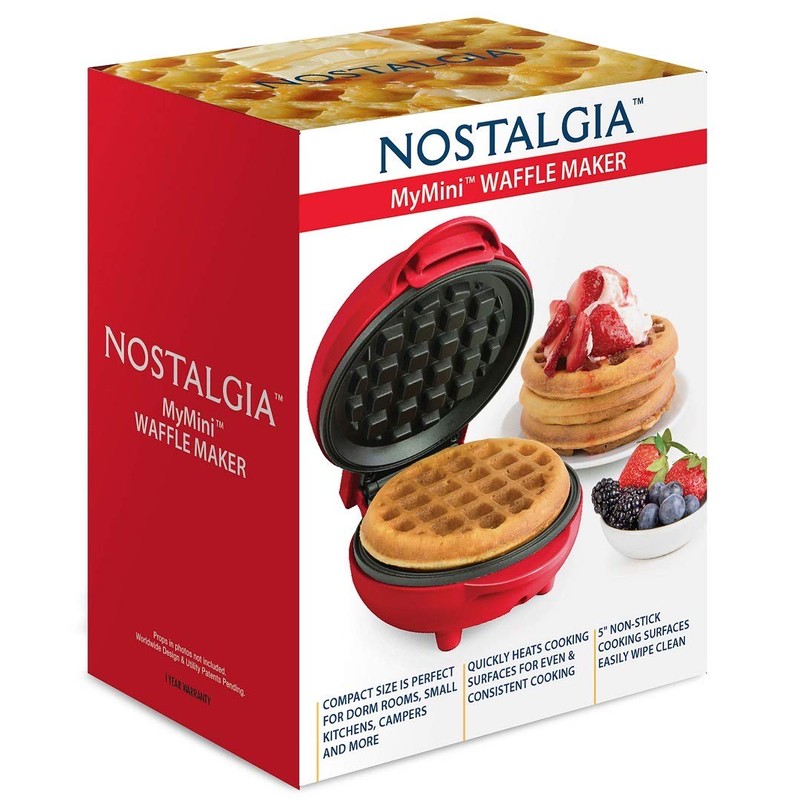 Nostalgia MWF5AQ MyMini Personal Electric Waffle Maker, Hash browns, French