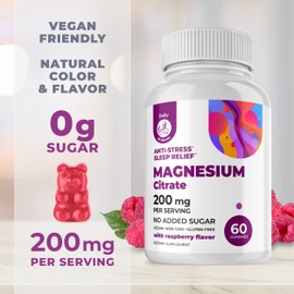 DR. MORITZ Magnesium Gummies for Adults - Sugar-Free Calm Magnesium Gummies - Supports a Healthy Stress Response - Raspberry Flavor - Non-GMO, 200 mg, 2 Pack (120 Count)
