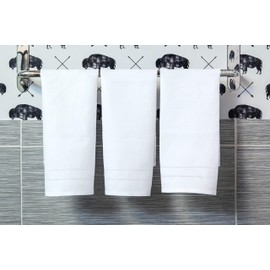 Solino Home Linen Hand Towels - Set of 3, 14 x 24 Inch - 100% Pure Linen Natural Fabric, Handcrafted from European Flax - White