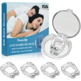 Sleep Nose Clip and Anti-Snoring Sleep Nose Clip Set, 4 Pack, for Adults and Children