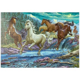 MyPuzzle Wild Horses in the Rush of Freedom - Premium 1000 Piece Puzzle - MyPuzzle Special Collection by Puzzle Galaxy