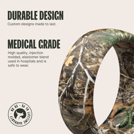 Groove Life RealTree Edge Camo Silicone Ring - Breathable Rubber Wedding Rings for Men, Lifetime Coverage, Unique Design, Comfort Fit Ring - Size 10