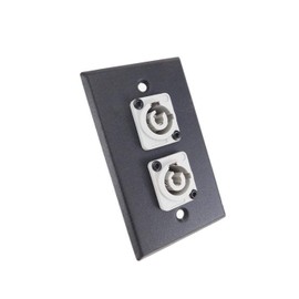 usbargainsound ProCraft Black Wall Plate 2 Power Out Gray AC Jacks, Mates w/Neutrik Powercon