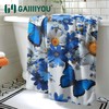 GAIIIIYOU Blue Wildflowers Butterfly Bath Towel - Daisy Floral Beach