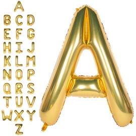 Large Mylar Foil Helium Letter Balloons 40 Inch Gold Balloons Alphabet Letters for Birthday Bridal Shower Anniversary Decorations (Letter A)
