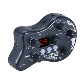 summina Guitar Distortion Pedal Delay Guitar Pedal Portable Guitar Multi-effects Processor Effect Pedal 15 Effect Types 40 Drum Rhythms Tuning Function with Power Adapter (Grey)