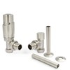 Hot Flow Satin Nickel Cascade Angled Modern TRV Thermostatic Radiator