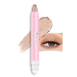 evpct Kaely 1Pcs Sand Shimmer Cream Eye Shadow Brightener Sticks for Eyes Waterproof Pigmented, Double Ended Cream Eyeshadow Stick Pencil Pen with Applicator, Eye Shadow Palette Highlighter Makeup 25