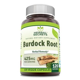Herbal Secrets Burdock Root Supplement | 425 Mg Per Serving | 120 Veggie Capsules | Non-GMO | Gluten Free | Made in USA