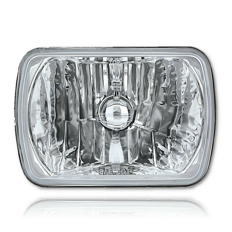 Octane Lighting 7X6 Crystal Clear Glass Lens Metal Headlight H4