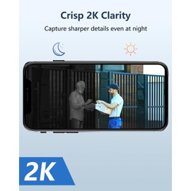 UCOCARE Türklingel mit Kamera, 2K/4MP Klingel mit Kamera, Funkklingel mit Kamera mit Kostenloser Innengong, KI-Menschenerkennung, 3 Sprachwechsleroptionen, 180 Tage Akkulaufzeit, Diebstahlalarm, IP67