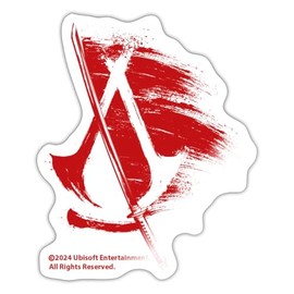 Spreadshirt Assassin's Creed Shadows Rotes Logo Transparent Sticker, max. 10 x 10 cm, 10 x 10 cm, Weiß glänzend