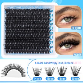 wiwoseo Mink Lash Clusters Kit Eyelash Clusters Kit Russian Lash Extension Kit Cluster Eyelash Extensions 150D Thick Lash Clusters 14-20MM Long Individual Lashes Kit with Bond and Seal Lash Glue