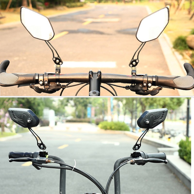Aluminium Alloy 360° Rotating Bicycle Reflective Rear View Mirror Back