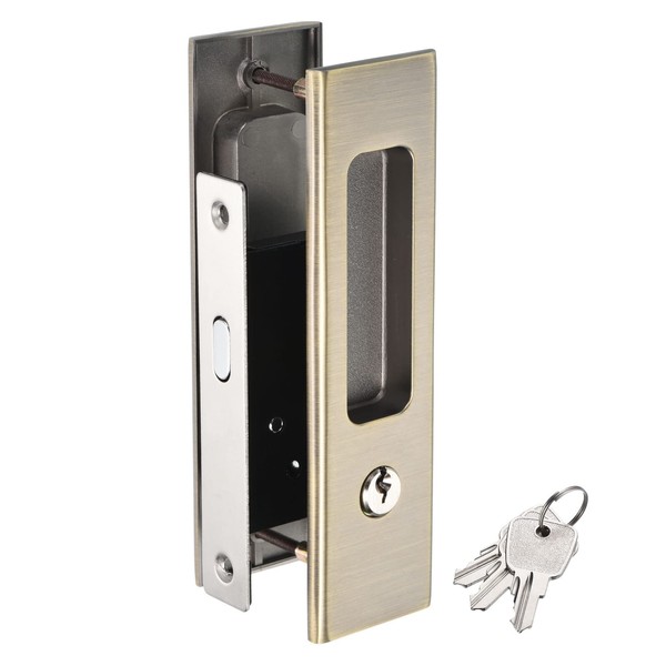 PATIKIL Sliding Door Lock, Invisible Recessed Handle Latch, Rectangle Privacy