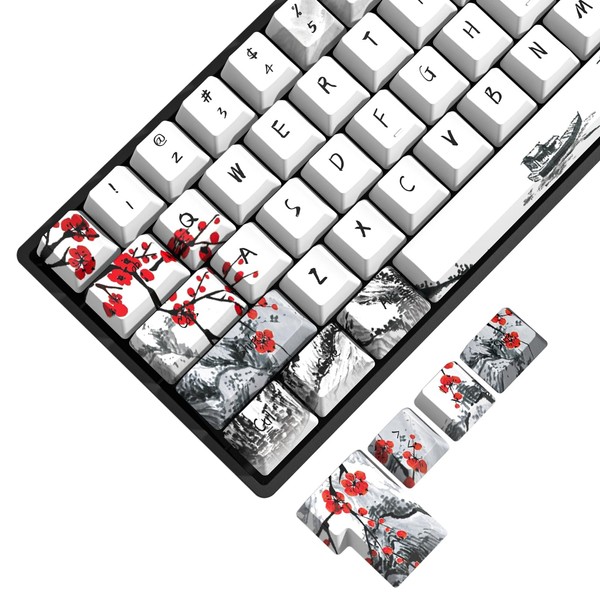 MOLGRIA Plum Blossom Keycaps 80 Set, PBT Cherry Profile Keycaps