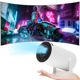 Mini Beamer 4K Unterstützt Android 11,Beamer Handy Outdoor 180°Drehbarer,Mini Projector 5G WiFi 6 BT 5.0,130 Zoll Geeignet für Telefon/PC/HDMI USB,Smart Projector für Handy Phone/TV Stick/Laptop/HDMIv
