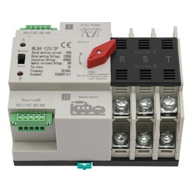 Dual Power Automatic Transfer Switch NLQ4-125/3P 100A 220V AC Automatic Transfer Switch Switch Load Diverter for Municipal Power UPS Inverter Solar