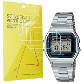 Lamshaw for Casio A158W Watch Protective Film, [Set of 6] 4H Hardness TPU Protective Film Cover, Compatible with LCD Film, A158W Watch (6 Pieces)