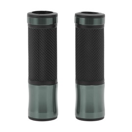 HOPESPANNER 7/8" 22mm 15/16" 24mm Universal Motorcycle Hand Grips Cover Non Slip Aluminum Alloy Rubber Handlebar Grips Titanium Tone 1 Pair