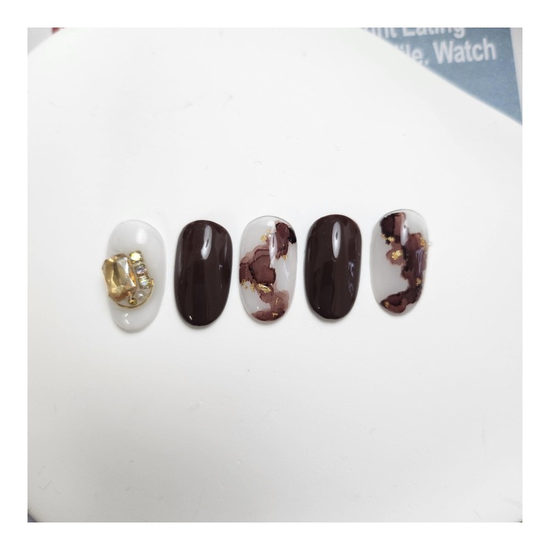 Brown Marble Stone Nail - Alcohol Swap 2p / 브라운