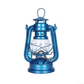 Retro Kerosine Lamps, Vintage Oil Lamp with Handle, Oil Lamp, Table Lanterns for Home, Garden, Camping, Citronella (Light Blue, 19cm)