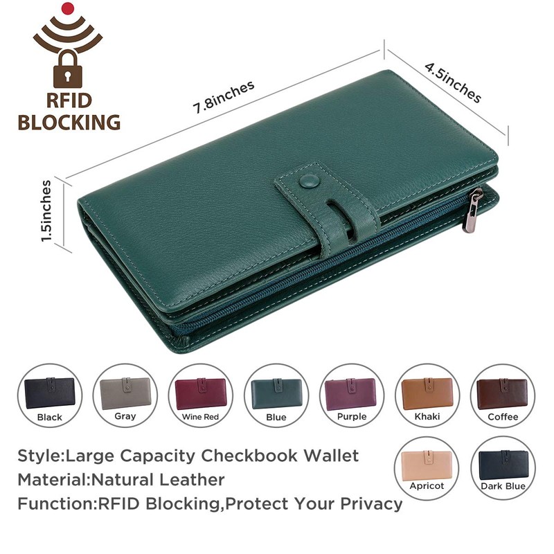 Itslife Cartera para mujer, de gran capacidad, con bloqueo RFID,
