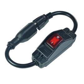 Black 3 Prong Extension Cord with Waterproof Switch，14AWG Heavy Duty Short Extension Cord with RED LED On Off Switch