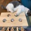 Interactive Wooden Whack-A-Mole Cat Toy, Engaging and Durable Play for