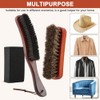 Felt Hat Cleaner Brush Set 4 Pack, Soft Horse‑Hair Hat