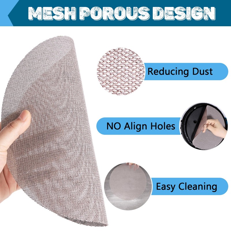 9-Inch Mesh Sanding Discs for Drywall, 150 Grit Hook &