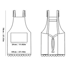 Ziyonix Pack of 2 Women's Kitchen Apron with 2 Pockets, Adjustable Kitchen Apron, Machine Washable Cooking Apron for Cooking, Baking, Gardening, Cafe