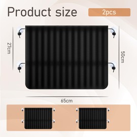 Lrocotanc Pack of 2 Sun Protection Car Baby Car Window Sun Shade for Children Equipped with 4 Suction Cups 65 x 50 cm Black Semi-Transparent