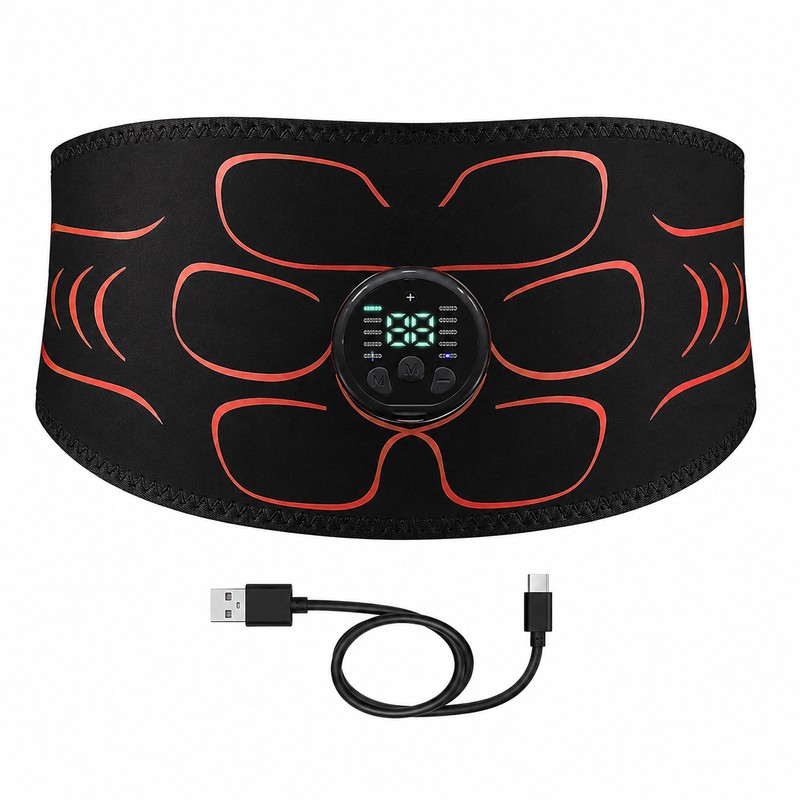 EMS Abdominal Trainer Belt for Home Fitness – USB Rechargeable